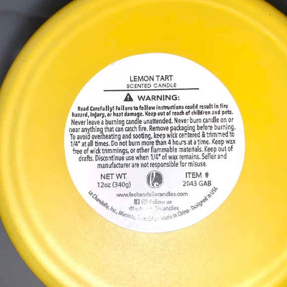 Le Chandelle Stone + Moss Lemon Tart  Scented Candle - Picture 3 of 4